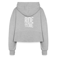 Women's Ride Or Die Half Zip Cropped Hoodie - heather gray