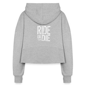 Women's Ride Or Die Half Zip Cropped Hoodie - heather gray