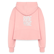 Women's Ride Or Die Half Zip Cropped Hoodie - light pink