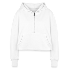 Women's Ride Or Die Half Zip Cropped Hoodie - white