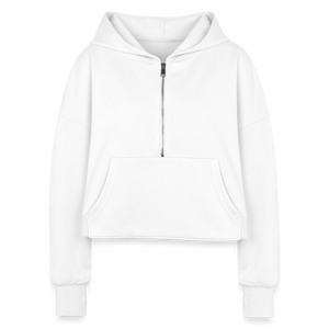 Women's Ride Or Die Half Zip Cropped Hoodie - white