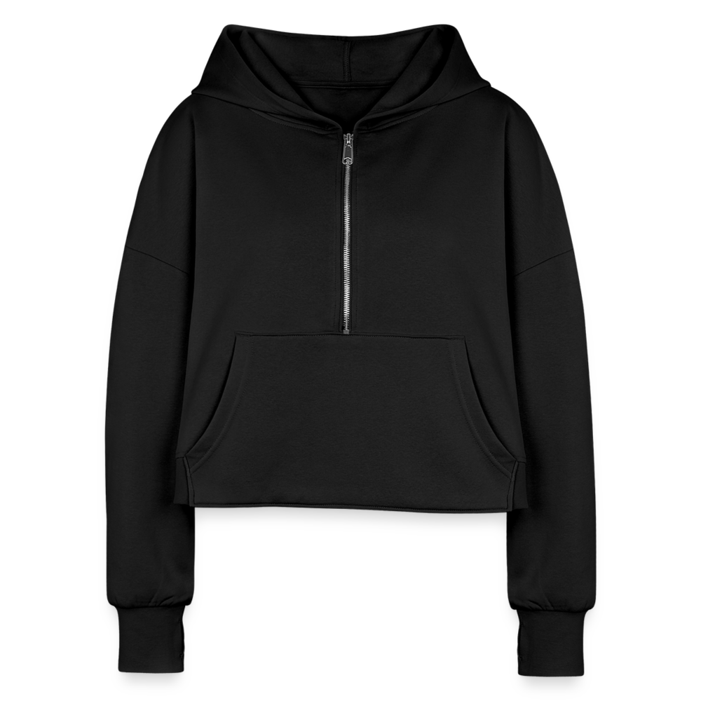 Women's Ride Or Die Half Zip Cropped Hoodie - black