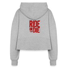 Women's Ride Or Die Half Zip Cropped Hoodie - heather gray