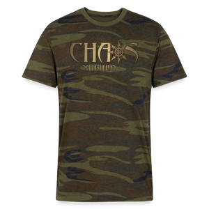 OG Chaos Logo Gold Camo T-Shirt - green camo