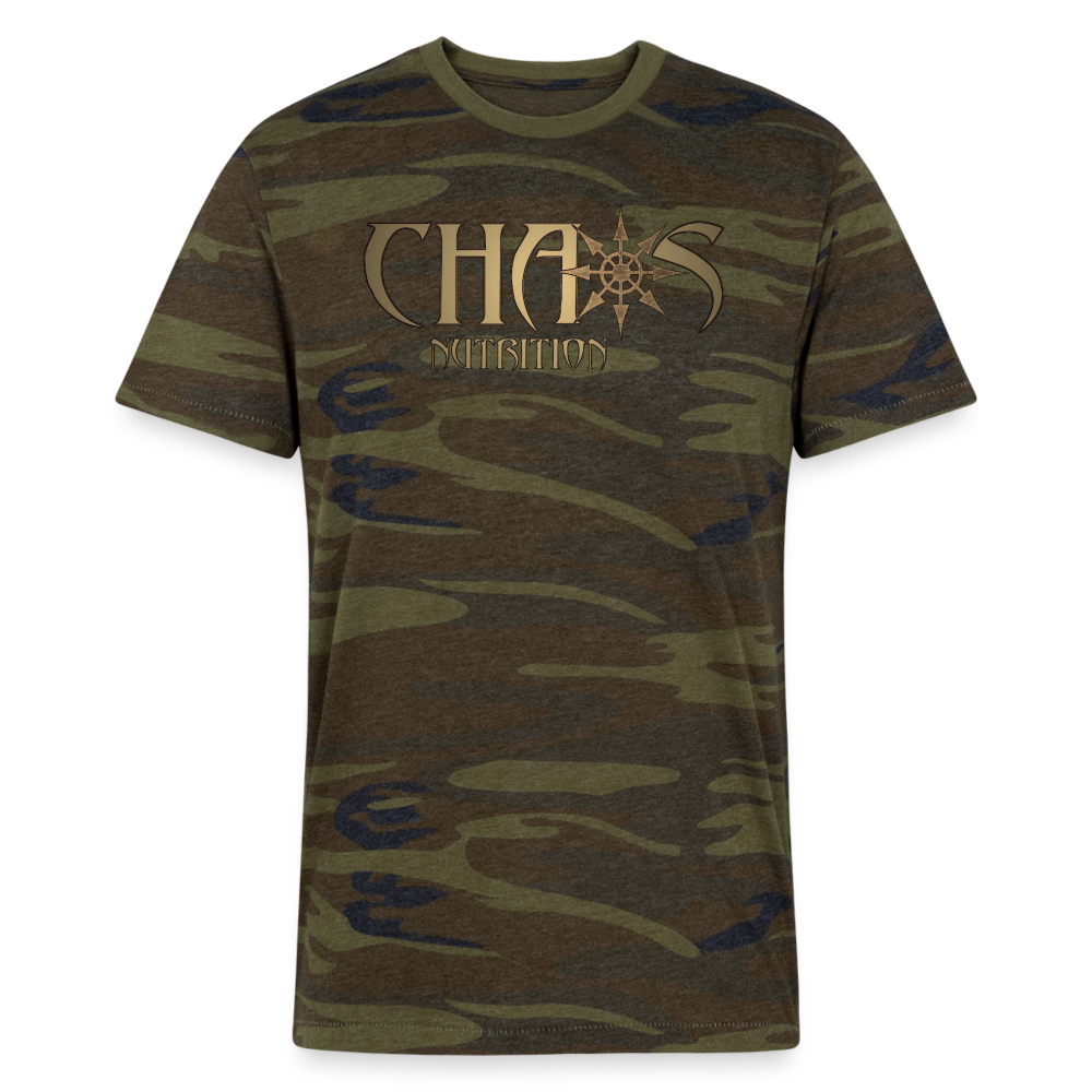 OG Chaos Logo Gold Camo T-Shirt - green camo