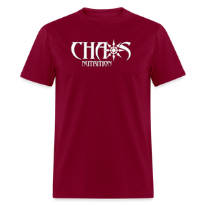 OG White Chaos Nutrition Logo Unisex Classic T-Shirt - burgundy