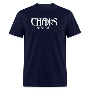 OG White Chaos Nutrition Logo Unisex Classic T-Shirt - navy