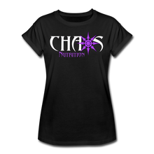 Chaos Nutrition - Premium Women's S/S Tee With Purple & White Logo - black