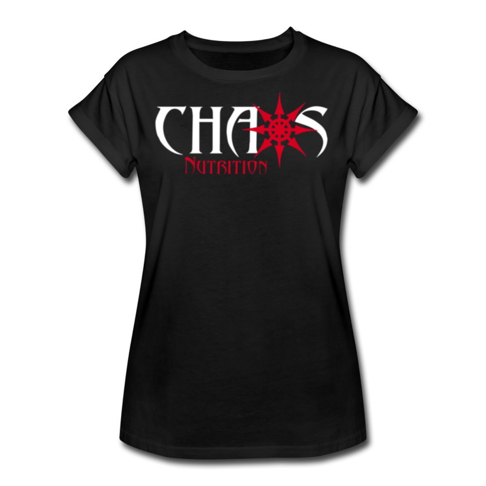 Chaos Fit-Wear - Premium Women's S/S Tee With Red & White Logo - black