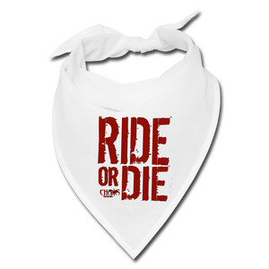 Chaos Fit Wear - Ride Or Die Bandana - With Red Logo - white