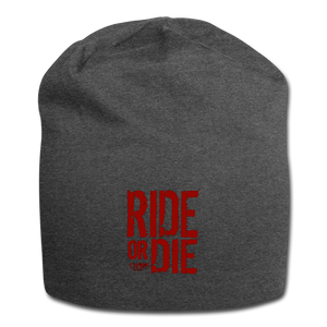 CHAOS FIT WEAR - RIDE OR DIE - BEENIE - RED LOGO - charcoal gray