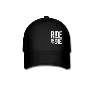 CHAOS FIT WEAR - RIDE OR DIE FLEX FIT HAT - BLACK WITH WHITE LOGO - black