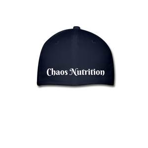 CHAOS FIT WEAR - RIDE OR DIE FLEX FIT HAT - BLACK WITH WHITE LOGO - navy