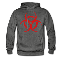 RIDE OR DIE, BLACK HOODIE WITH RED LETTERING - charcoal gray