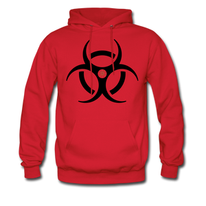 RIDE OR DIE, HOODIE WITH BLACK LETTERING - red