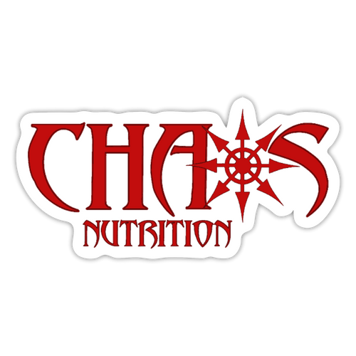 CHAOS NUTRITION SMALL DECAL (RED) - white matte