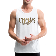 CHAOS NUTRITION, Black Tank Top with Gold Lettering - white