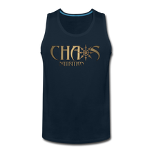 CHAOS NUTRITION, Black Tank Top with Gold Lettering - deep navy