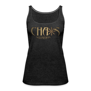 Chaos Nutrition OG Gold Logo Women’s Premium Tank Top - charcoal grey