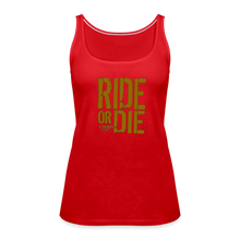 Ride Or Die Gold Logo Women’s Premium Tank Top - red