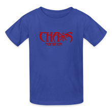 OG Chaos Nutrition Youth Tagless T-Shirt Red Logo - royal blue