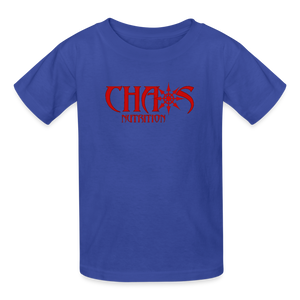 OG Chaos Nutrition Youth Tagless T-Shirt Red Logo - royal blue