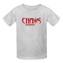 OG Chaos Nutrition Youth Tagless T-Shirt Red Logo - heather gray