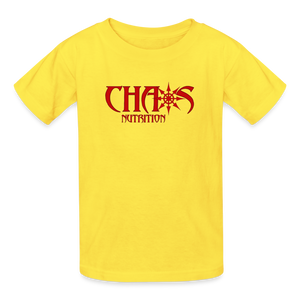 OG Chaos Nutrition Youth Tagless T-Shirt Red Logo - yellow