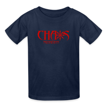 OG Chaos Nutrition Youth Tagless T-Shirt Red Logo - navy