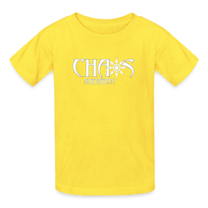 OG Chaos Nutrition Youth Tagless T-Shirt White Logo - yellow