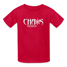 OG Chaos Nutrition Youth Tagless T-Shirt White Logo - red