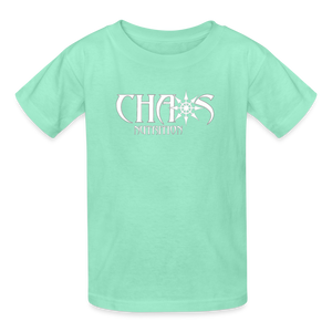 OG Chaos Nutrition Youth Tagless T-Shirt White Logo - deep mint