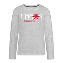 Kids' Premium Long Sleeve T-Shirt w/ OG Chaos Logo - heather gray