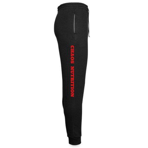 CHAOS NUTRITION, BLACK JOGGERS WITH RED LETTERING - black/asphalt
