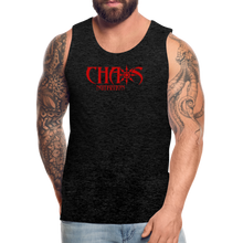 CHAOS NUTRITION, Black Tank Top with Red Lettering - charcoal grey