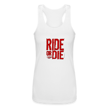 Ride Or Die Racerback Tank Top Red Lettering - white