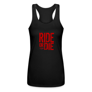 Ride Or Die Racerback Tank Top Red Lettering - black