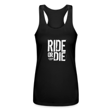 Ride Or Die Racerback Tank Top White Lettering - black