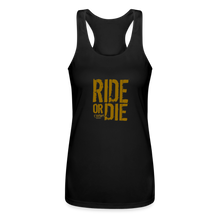 Ride Or Die Racerback Tank Top Gold Lettering - black