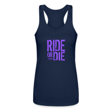 Ride Or Die Racerback Tank Top Purple Lettering - navy