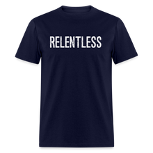 RELENTLESS T-SHIRT with WHITE LETTERING - navy