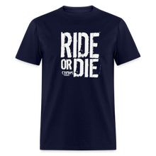 RIDE OR DIE - T-SHIRT with WHITE LOGO - navy
