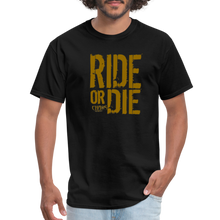 RIDE OR DIE - T-SHIRT with GOLD LOGO - black