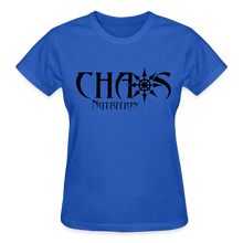 OG Chaos Nutrition Logo Women's T-Shirt with Black Lettering - royal blue