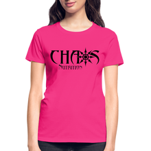 OG Chaos Nutrition Logo Women's T-Shirt with Black Lettering - fuchsia